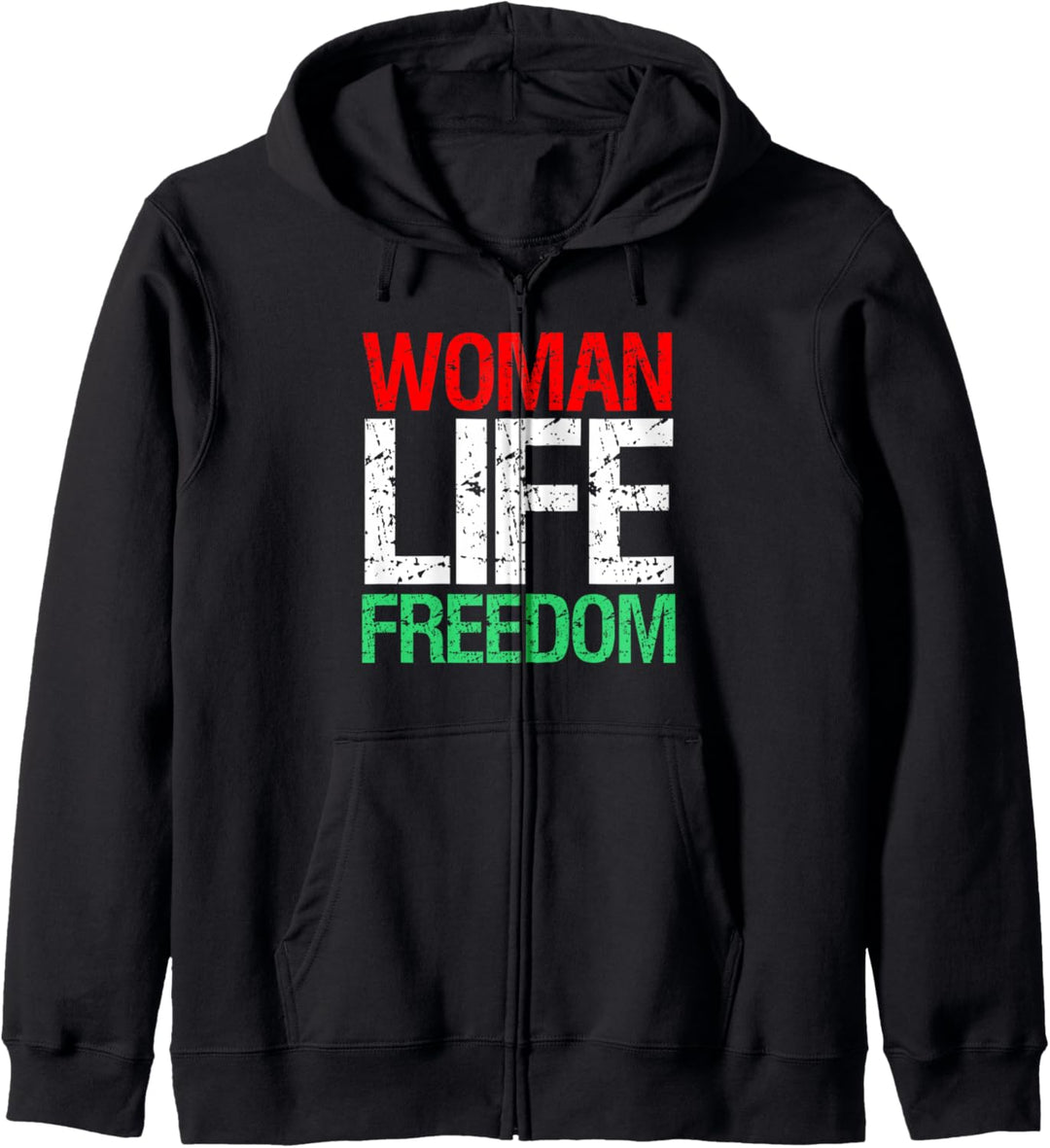 Woman Life Freedom Iran Patriotischer Slogan Vintage Kapuzenjacke