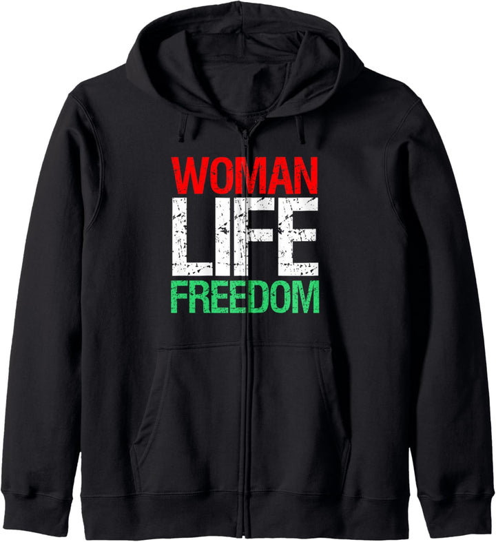 Woman Life Freedom Iran Patriotischer Slogan Vintage Kapuzenjacke