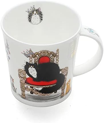 LO-REGC-BW Tasse mit Katzenmotiv, aus feinstem Knochenporzellan, 0,32 cm, Schwarz / Weiss