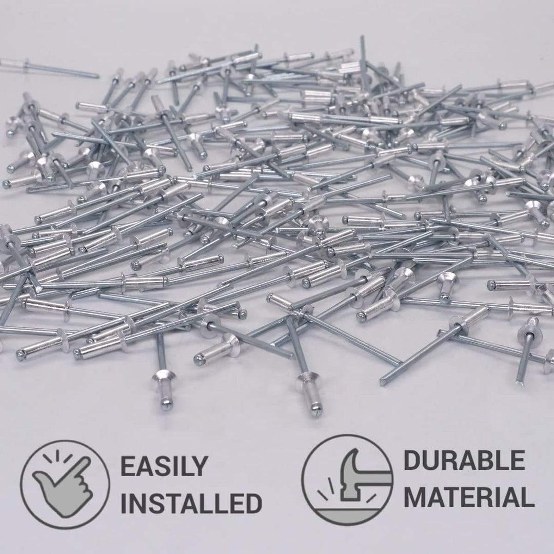 SKIR'CO (1000 Stück) Aluminium Senkkopf Blindnieten 3,0 x 10 mm, Stahldorn, Popnieten 1000 3.0 x 10