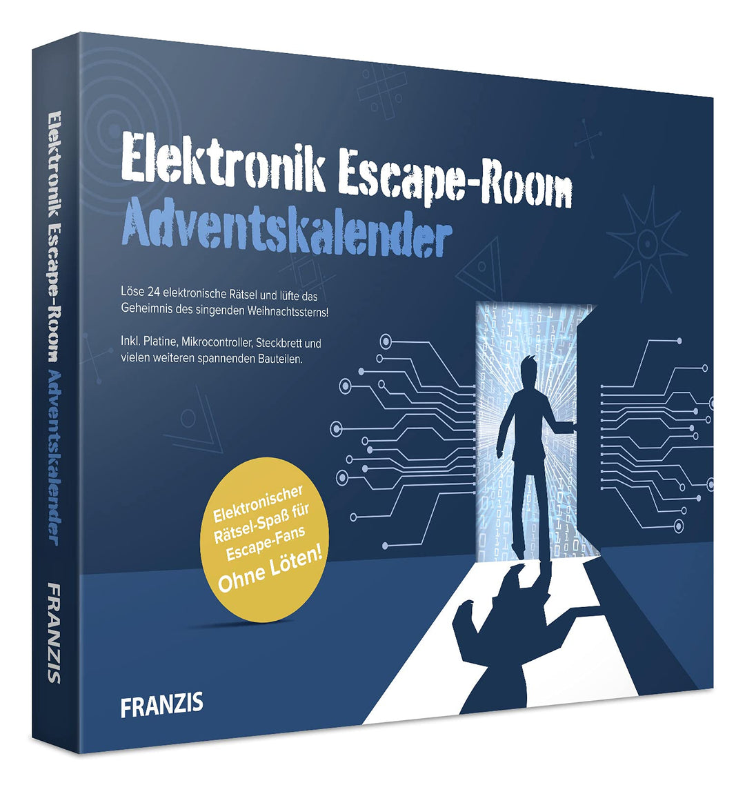 FRANZIS 67154 - Elektronik Escape Room Adventskalender, 24 Tage elektronischer Rätselspass, ohne Löt