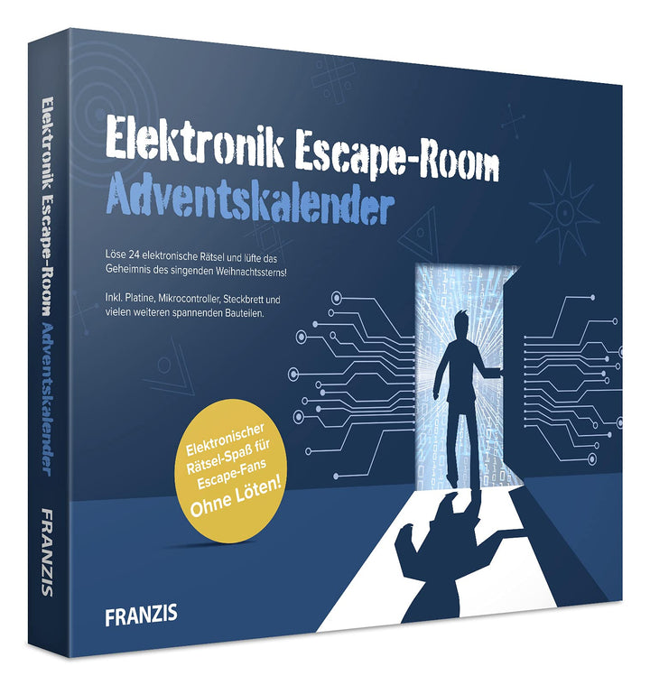 FRANZIS 67154 - Elektronik Escape Room Adventskalender, 24 Tage elektronischer Rätselspass, ohne Löt