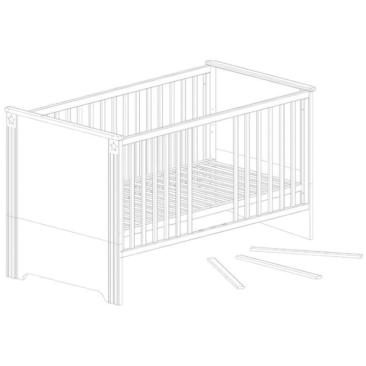 roba Kindermöbelset 'Maxi‘, 2-TLG inkl. Kombi-Bett, 70 x 140 cm und breiter Wickelkommode, weiss Kin