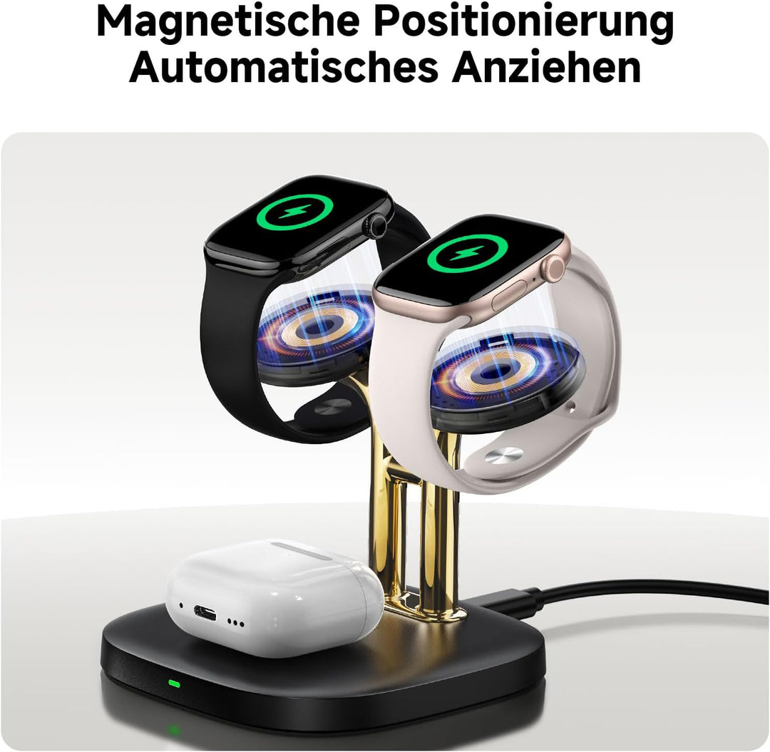 SwanScout Ladestation für 2 Uhren, 5W Doppel Watch Ladestation für Apple Watch Ultra 3/Ultra 2/SE 3/