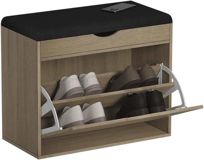 Vicco Schuhbank Schufy, Sonoma, 60 x 51 cm mit 2 Fächern, Sonoma