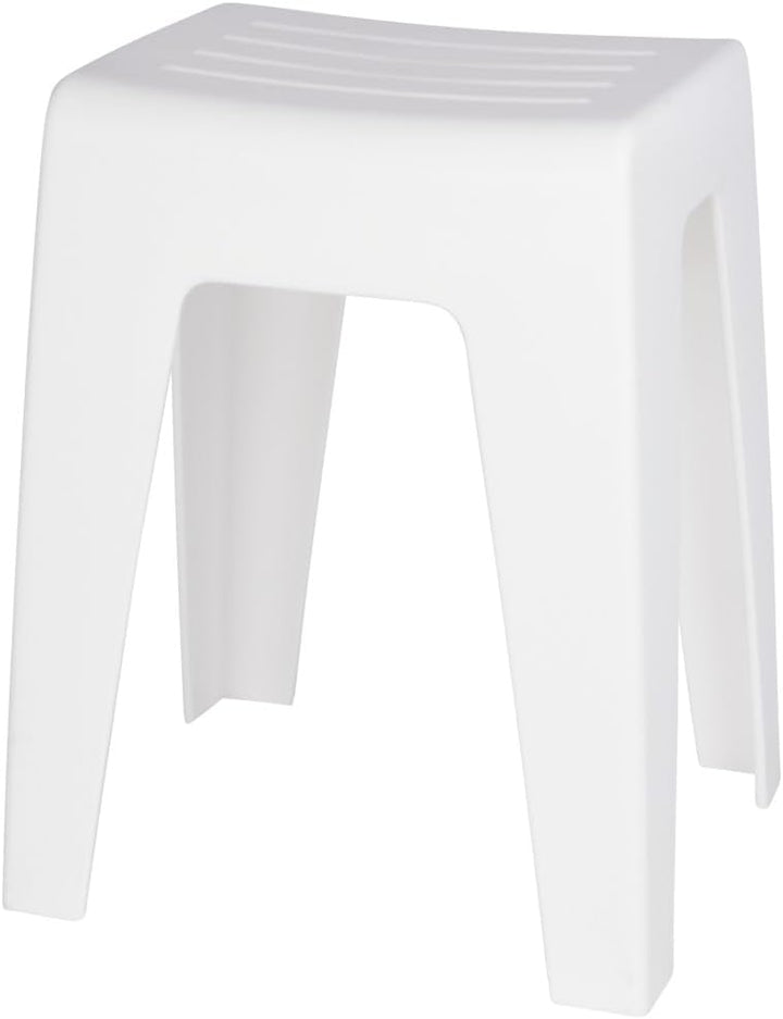 WENKO Badhocker Kumba Weiss - Hocker, Sitzhocker, Wohnhocker, Polypropylen, 38 x 47 x 32 cm, Weiss,