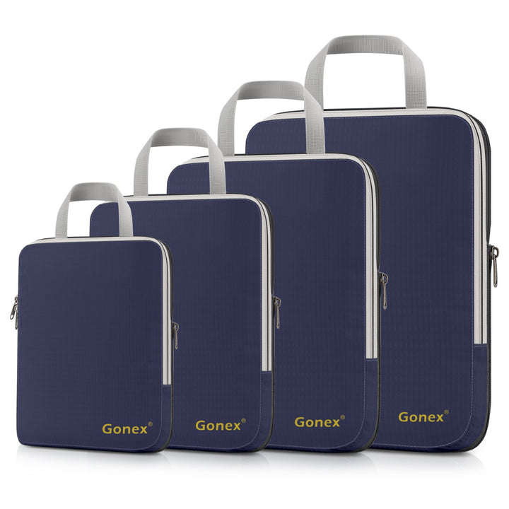 Compression Packing Cubes 3/4er Set, Gonex Kleidertaschen 4-teilig Verpackungswürfel, Kleidertaschen