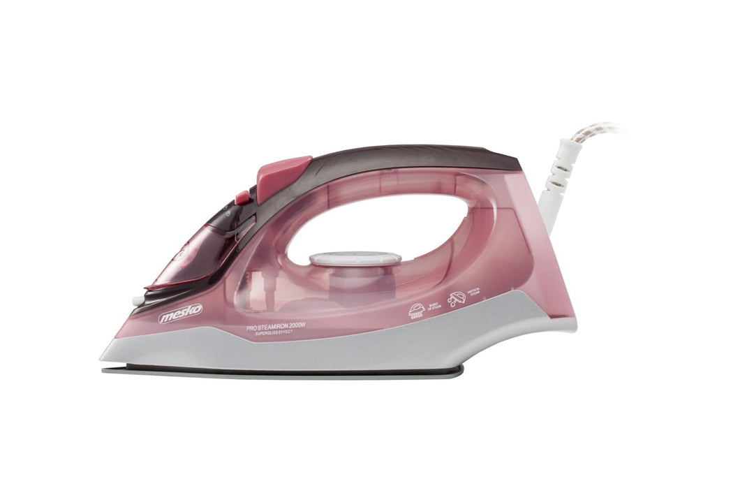 Mesko MS5028 Bügelsohle aus Keramik, 2200 W, pfirsichfarben und weiss, Mehrfarbig, Einheitsgrösse