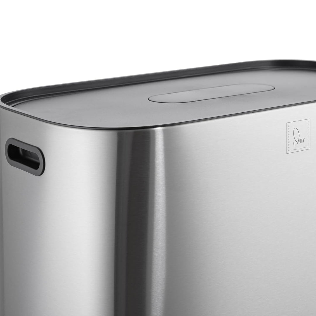 SVITA MLT2X30 Mülleimer 2 x 30 Liter Treteimer Abfalleimer 60 Liter mit 2 Fächern mit zusatz Fach fr