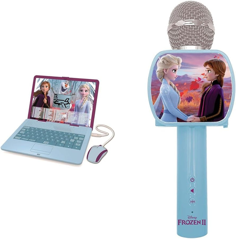 Lexibook JC598FZi3 Disney Frozen 2-Zweisprachiger Laptop & MIC240FZ Disney Frozen 2 Die Eiskönigin E