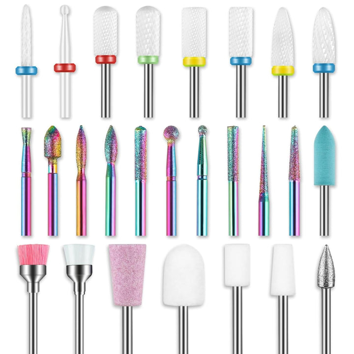 26Stück Nagelfräser Bits Set, 3/32'' professionelle Keramik-Nagelfräser Aufsätze für Nagelbohrer, Di