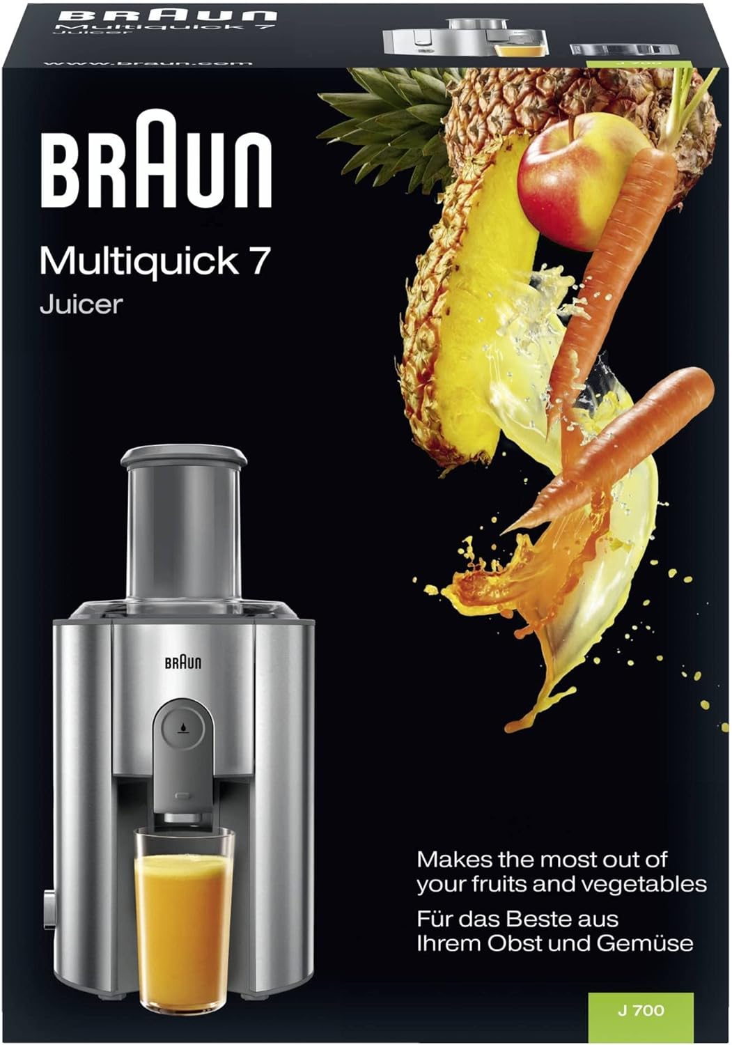 Braun Multiquick 7 J700 Entsafter silber