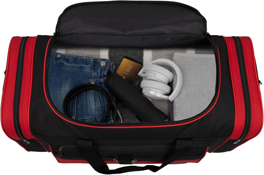 Sporttasche, Reisetasche und Fitnesstasche für Damen und Herren- Tainingstasche, Gym Bag (Rot, L 80