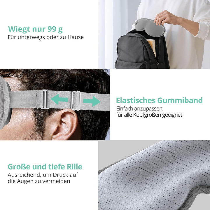 VINTEAM Kabellose Wärmebrille mit Akku – 3D Augenmaske für Trockene Augen, Entspannung und Linderung