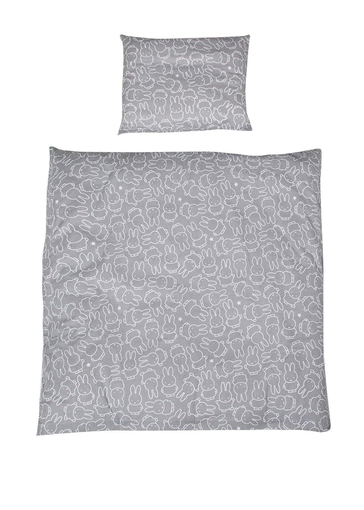 roba Babybettwäsche miffy 80 x 80 cm - Bettwäsche Set 2 teilig - Hasen Motiv - Baby Wendebettwäsche