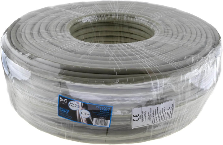 Telefonkabel 10x2x0,6mm J-Y(ST) Y 100m rund für Unterputzmontage, Fernmelde-Installationsleitung 20-