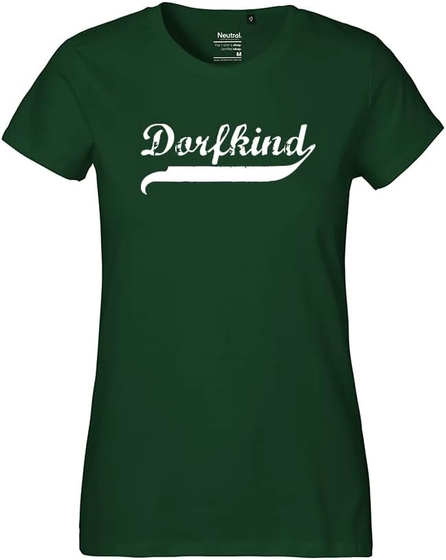 Hellweg Druckerei Damen T-Shirt Dorfkind Vintage Geschenk Oberteil Grösse XS-XXL Bio Baumwolle Fairt