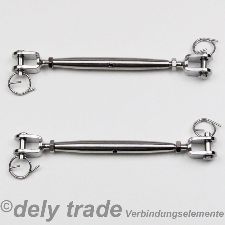 2 Stück Wantenspanner M8 Gabel/Gabel geschweisst, geschlossen, Edelstahl A4
