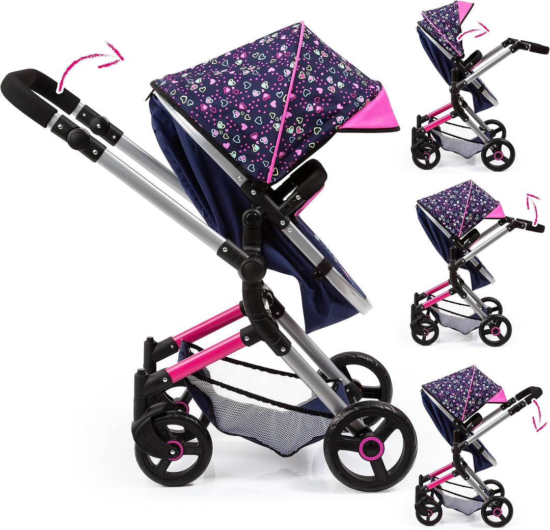Bayer Design 18417AA Kombi Puppenwagen Neo Vario mit Wickeltasche und Einkaufskorb, umwandelbar in e