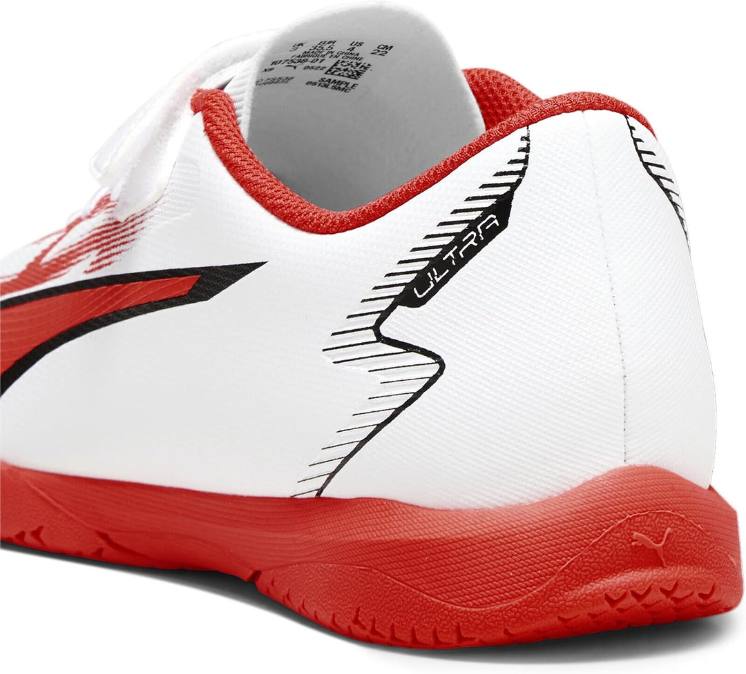 PUMA Unisex Kinder Ultra Play It V Jr Fussballschuh 30 EU Puma White Puma Black Fire Orchid, 30 EU P