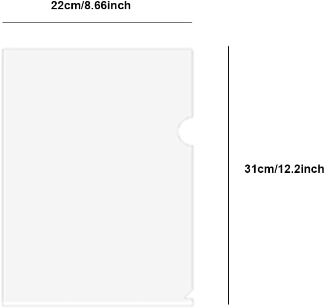 40 Stück A4-Blatt-Kunststoffordner, durchsichtige, bündige, erweiterbare Brieftasche, L-förmige Akte