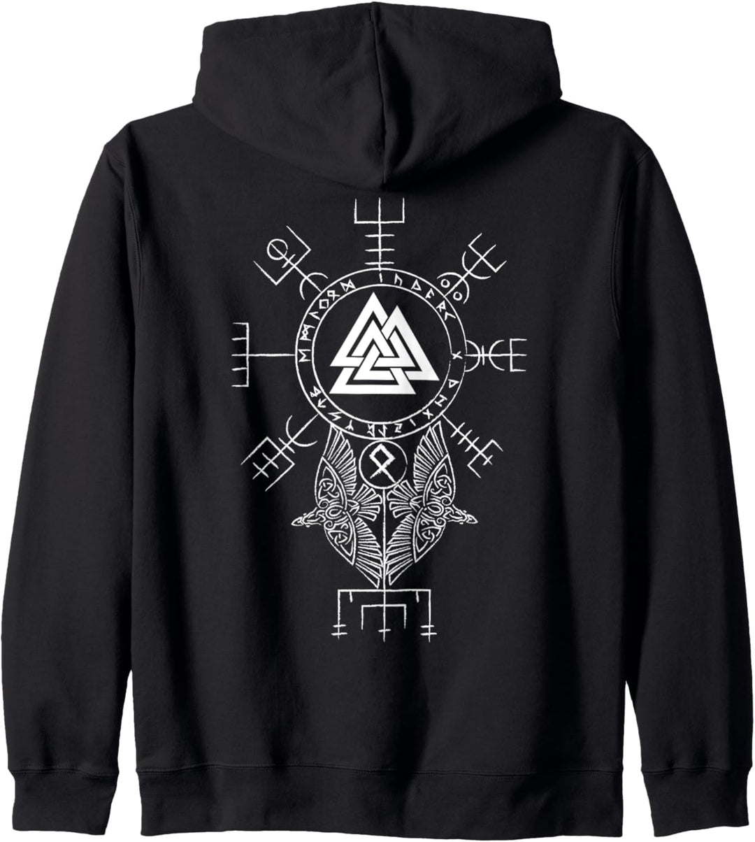 Nordischer Keltischer Vegvisir - Viking Valknut (on back) Kapuzenjacke