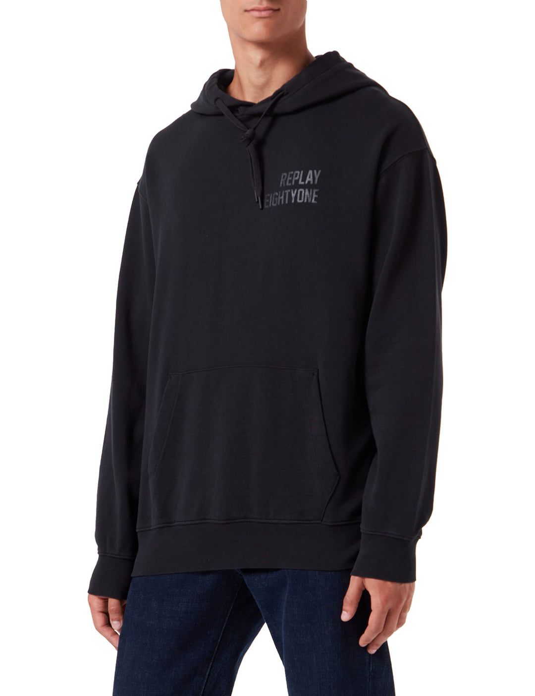 Replay Herren Hoodie mit Kapuze S 098 Black, S 098 Black