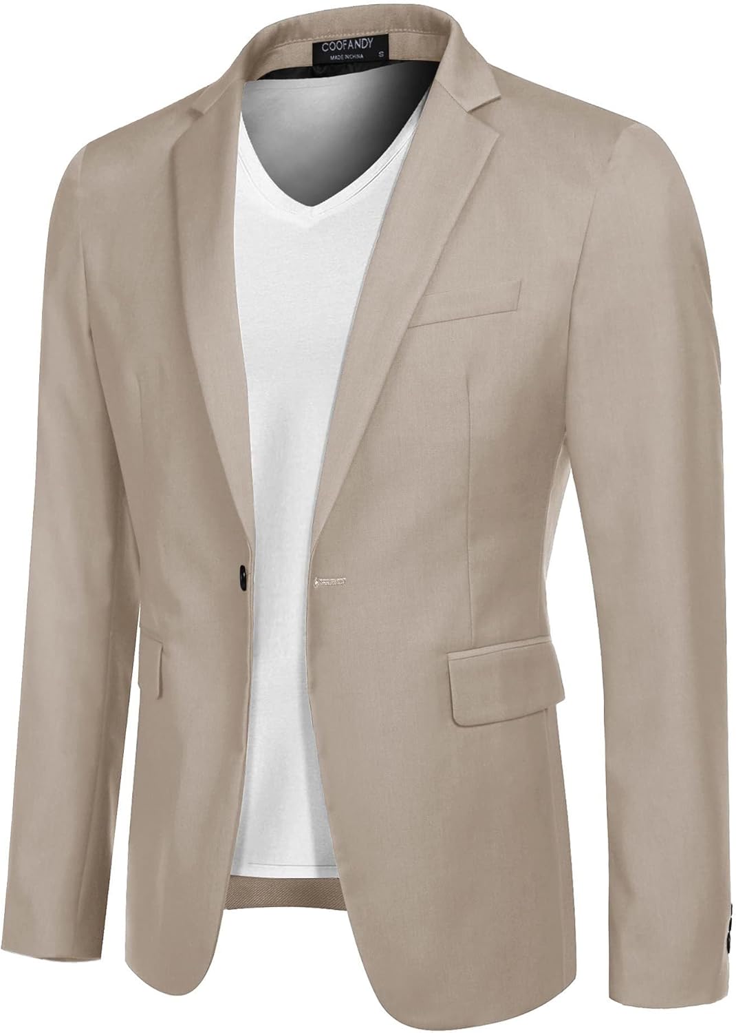 COOFANDY Herren Sportlich Freizeit Blazer Business Sakko Anzugjacke 1 Knöpfe Einfarbig Regular Fit K