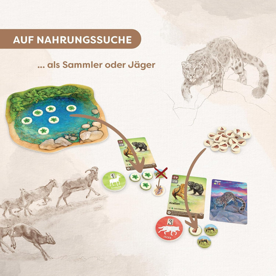 HABA Nature – Spannendes Ökosystem Brett- und Kartenspiel – Strategisches Spiel für 2–4 Spieler mit