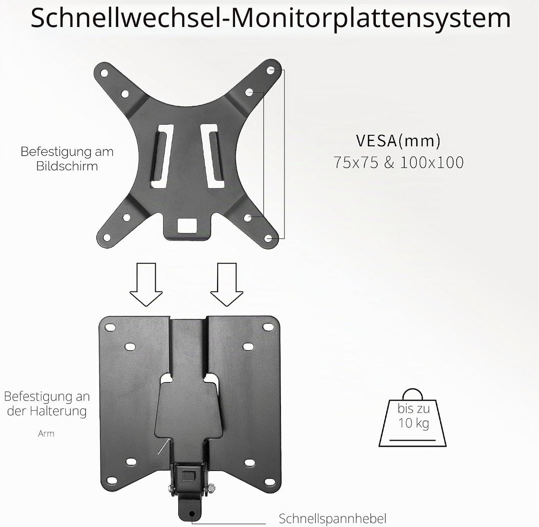 Vivo, VAD2-Adapter-VESA-Halterung, Ständer und Wandhalterung, abnehmbare VESA-Platte für einfache Mo