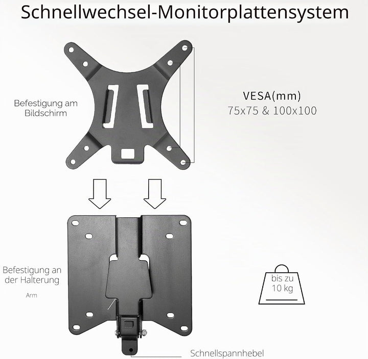 Vivo, VAD2-Adapter-VESA-Halterung, Ständer und Wandhalterung, abnehmbare VESA-Platte für einfache Mo