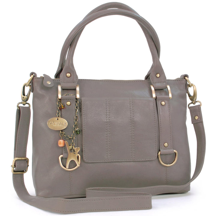 Catwalk Collection Handbags - Damen Leder Schultertasche Gross - Umhängetasche Gross - Arbeitstasche