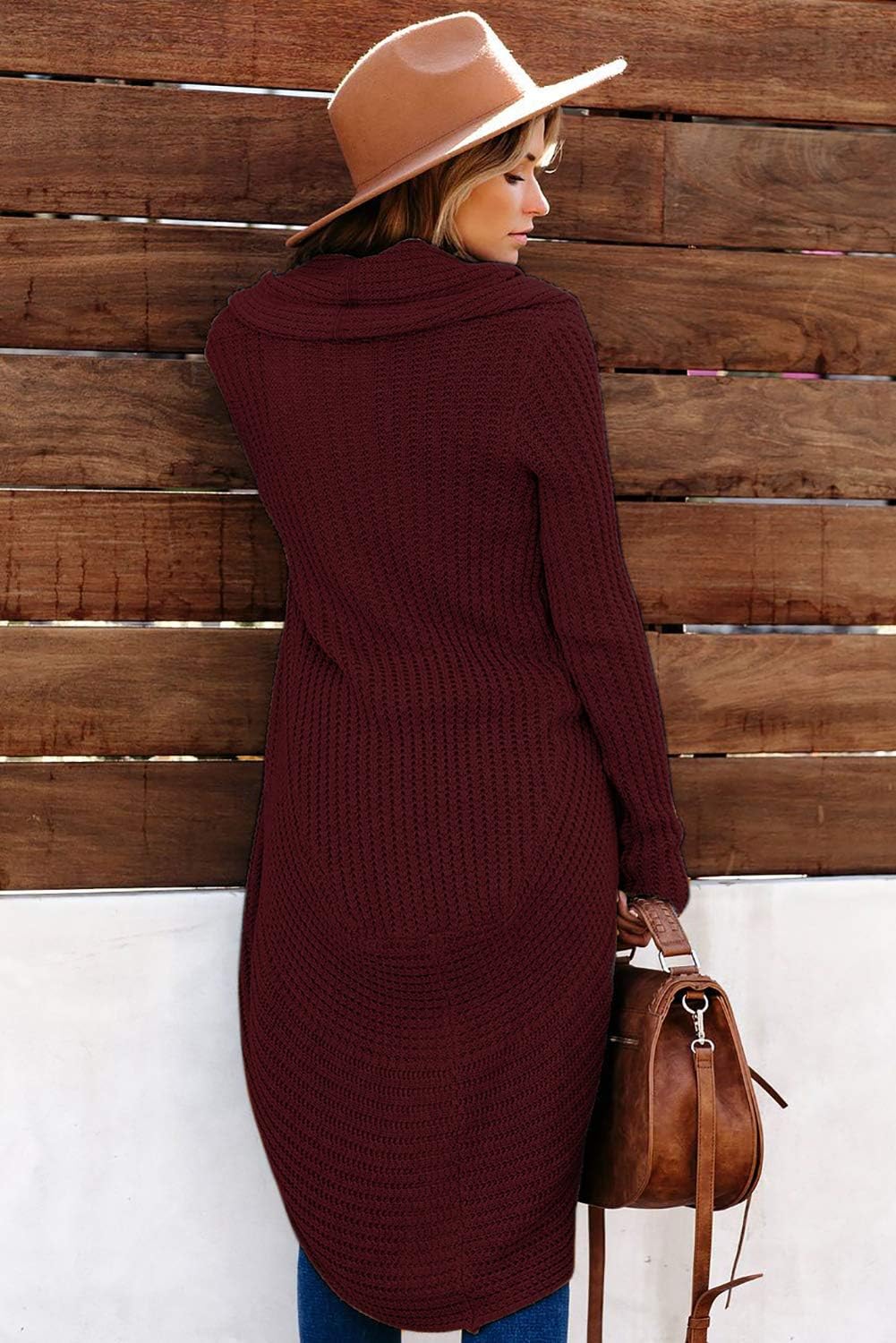 Strickjacke Damen Grobstrick Strickmantel strickcardigan Lange Damen Herbst Winter Casual Open Front