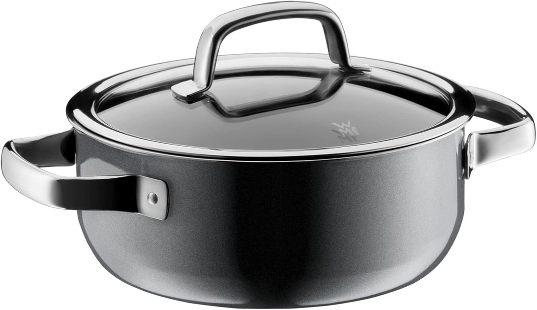 WMF Fusiontec Mineral Kochtopf klein 20cm, Glasdeckel, Bratentopf Induktion 2,4l, High-Tech Keramik,