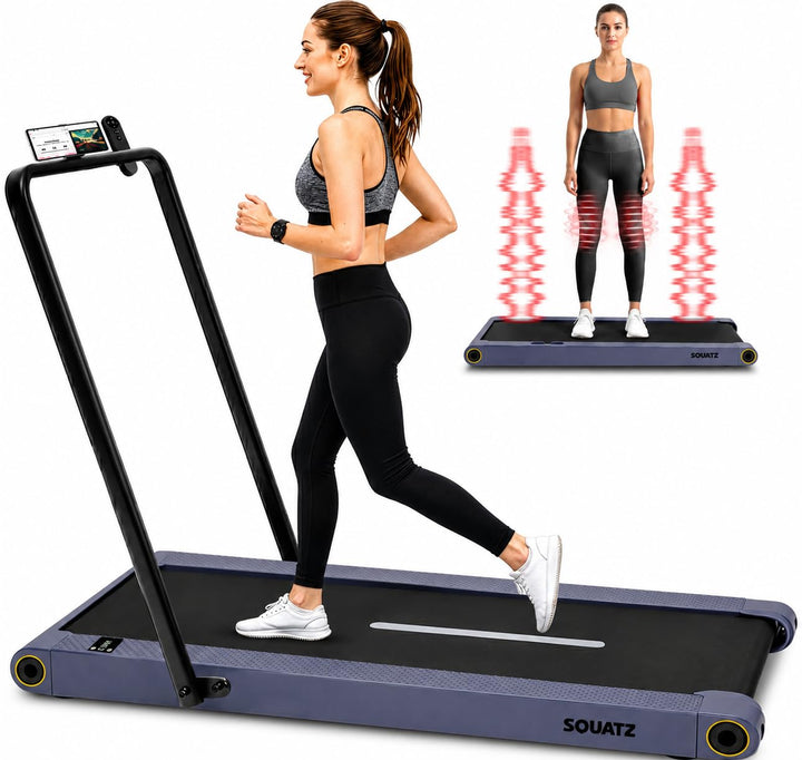 SQUATZ 2-in-1 Walking Pad Laufband mit Handlauf, klappbar und platzsparend, für Zuhause und Büro, mi