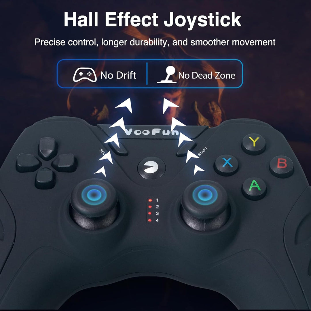 VooFun PC Controller, Wireless PS3 Controller PC Gamepad mit Dual-Vibration, Gaming Controller für P