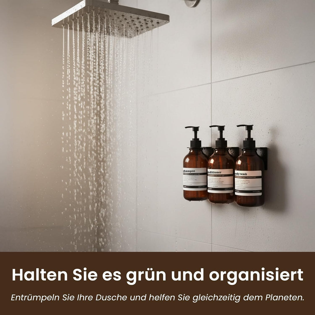 MaisoNovo Shampoo Flaschen zum befüllen – Duschseifen Seifenspender Wandbefestigung – 500 ml Set mit