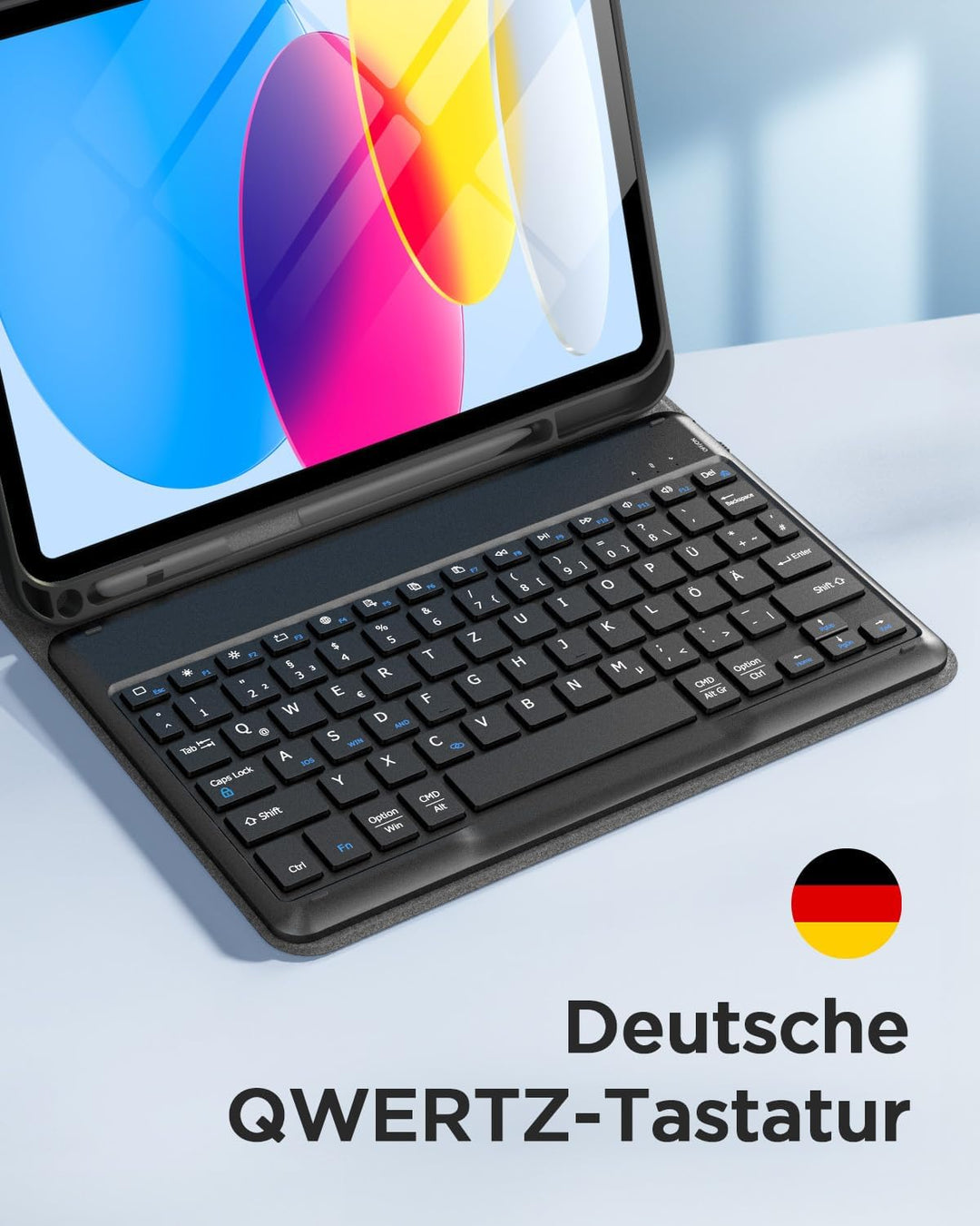 EasyAcc iPad 11 (A16) / 10 Generation Hülle mit Tastatur 11/10,9 Zoll 2025/2022 (A2696/ A2757/ A2777