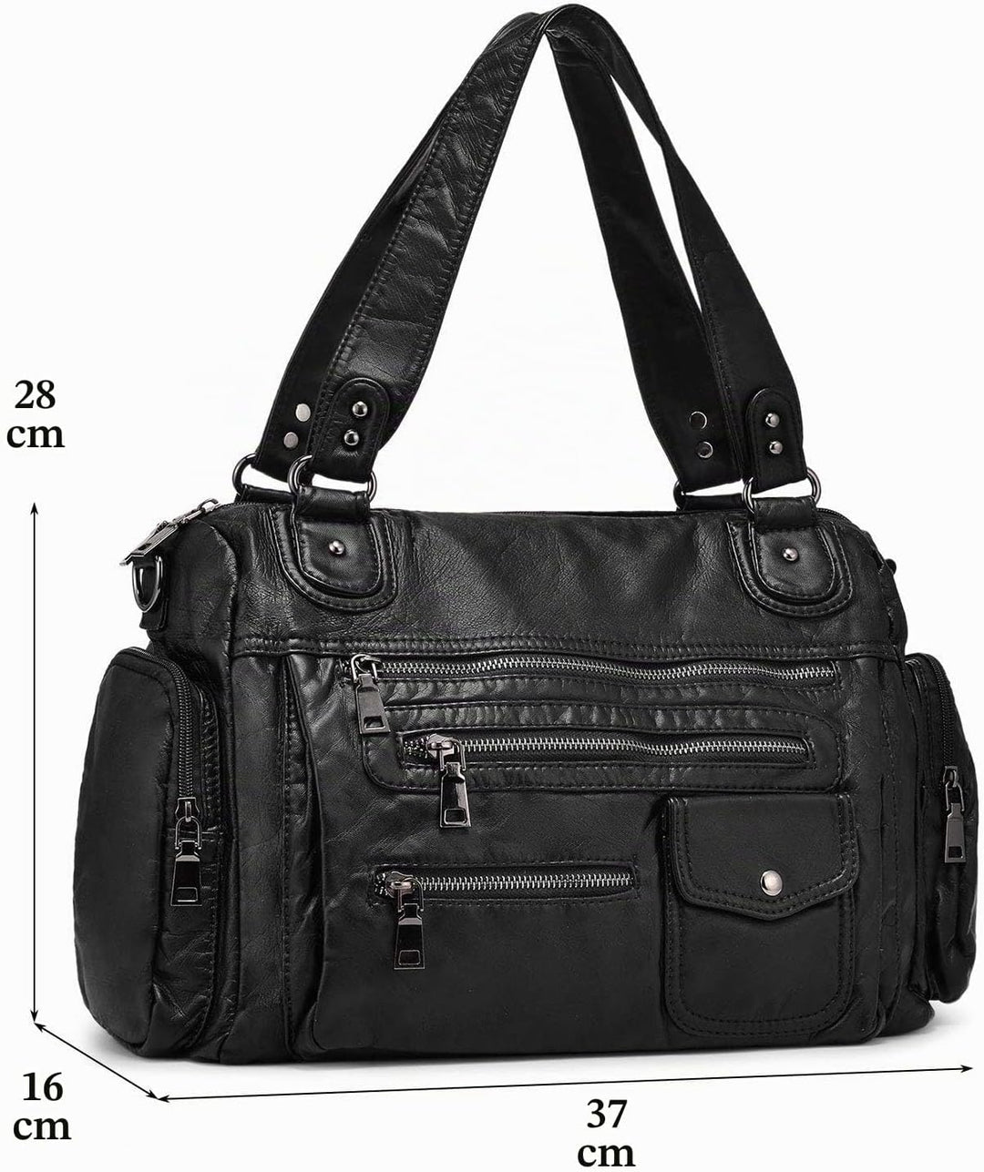 VINBAGGE Damen Handtasche Grosse Schultertasche PU Leder Henkeltasche Frauen Weiches Hobo Tasche Umh