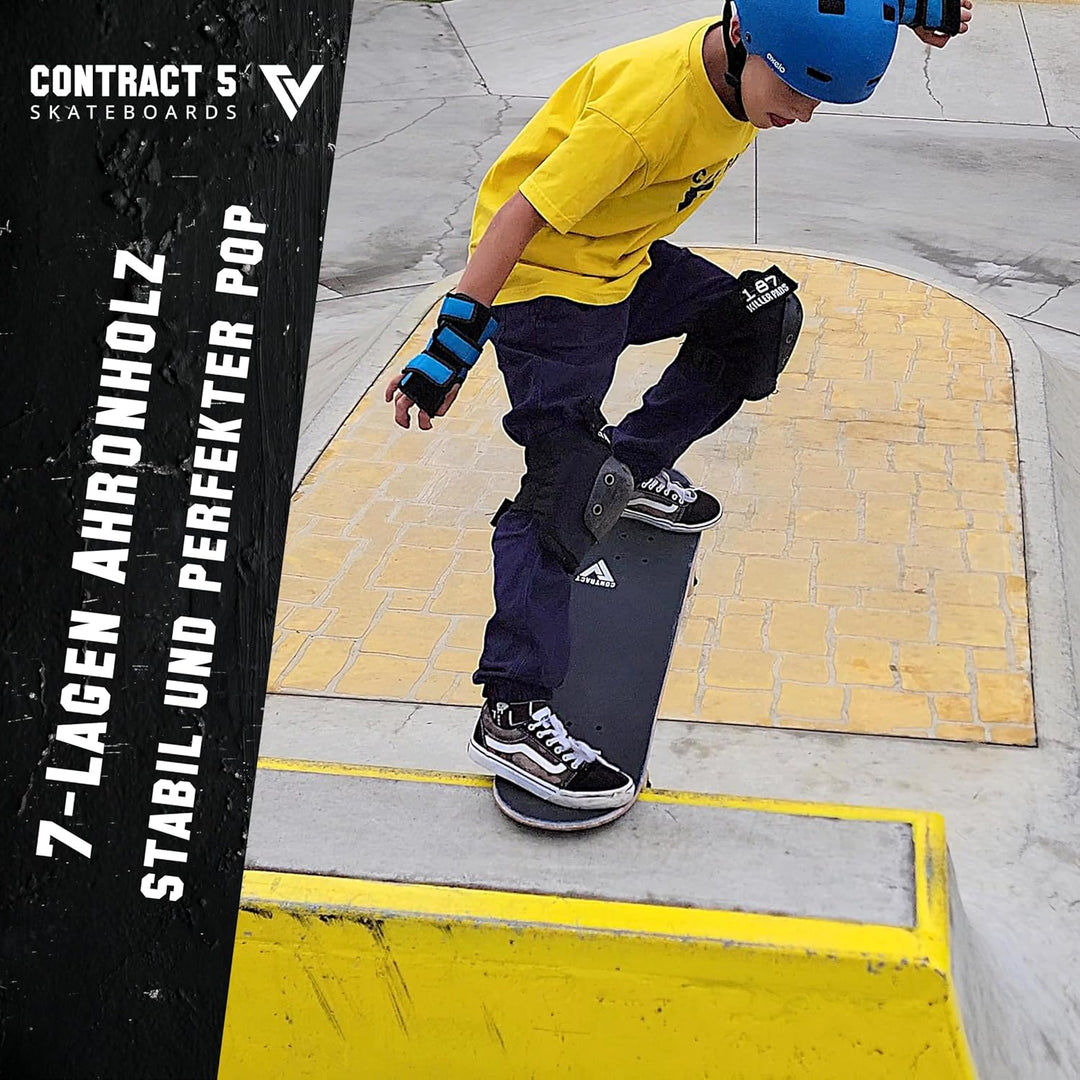 Komplett Skateboard Beach-City - für Kinder und Jugendliche - 7-lagiges Ahornholz Deck - Medium Conc