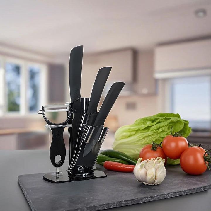 Keramikmesser Set, Ergonomischer Griff, Keramikmesser Set mit Schutzhülle (3 Teilig Keramik Messer u