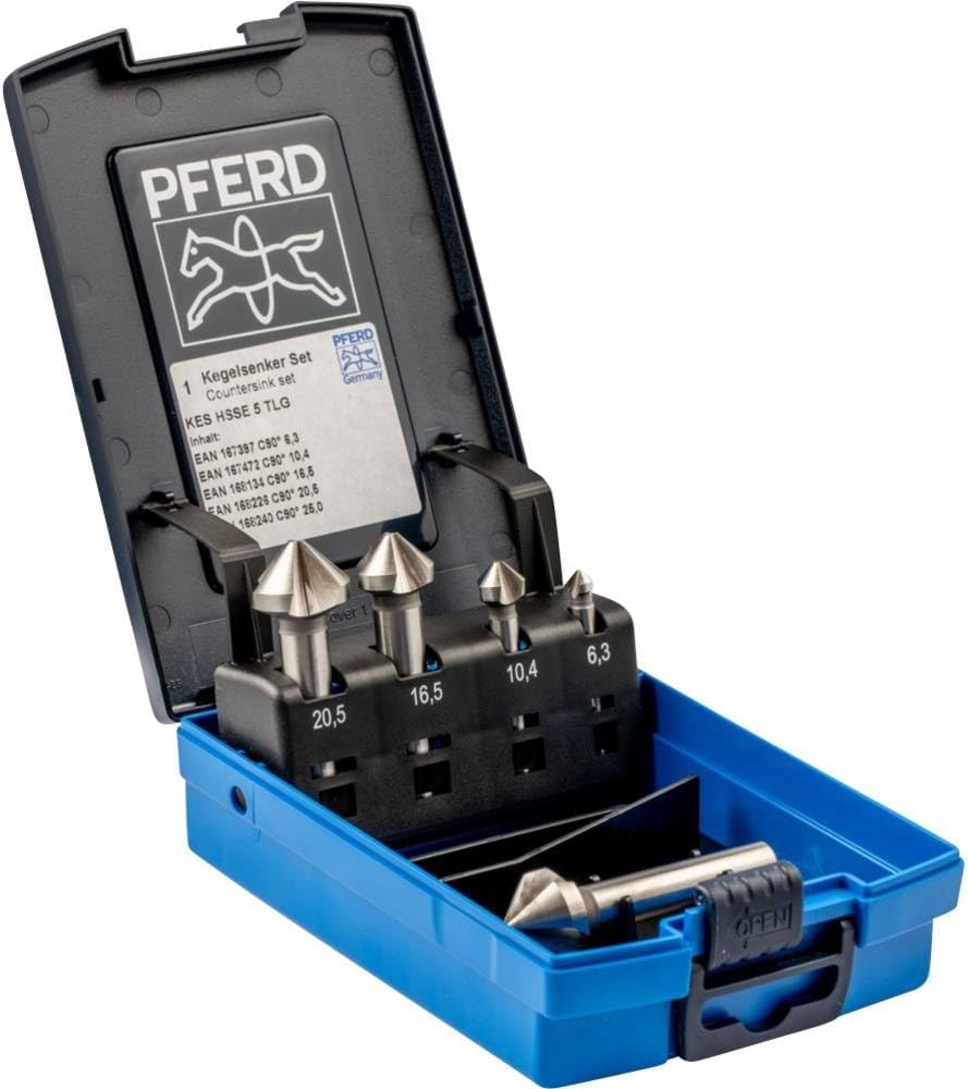 PFERD HSS-E Co5 Kegel-/Entgratsenker-Set, 5-tlg. | 90°, Ø 6,3-25,0 mm, DIN 335 C | 25202156 - zum Ve