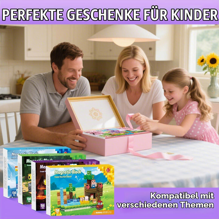 Magnetische Bausteine 150 PCS, Magnetbausteine für 3+ Jahr, Magnetic Blocks Spielzeug-Sets für Kinde