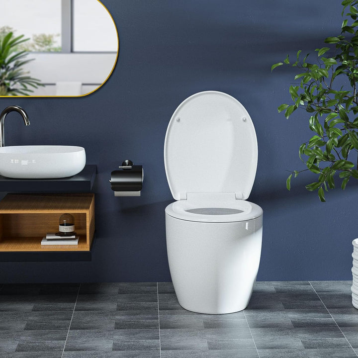 Toilettensitz, Soft Close Toilettensitze mit rutschfesten Sitzstossstangen und Metallschrauben, pass