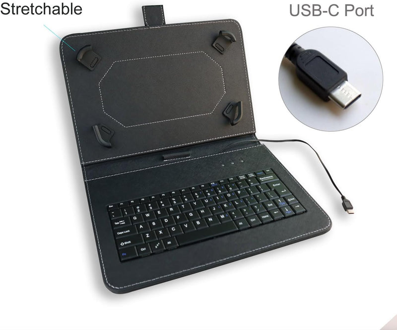 ENJOY-UNIQUE Tablet-Hülle mit externer QWERTY-Tastatur, USB-C-Anschluss, kompatibel mit Samsung Gala