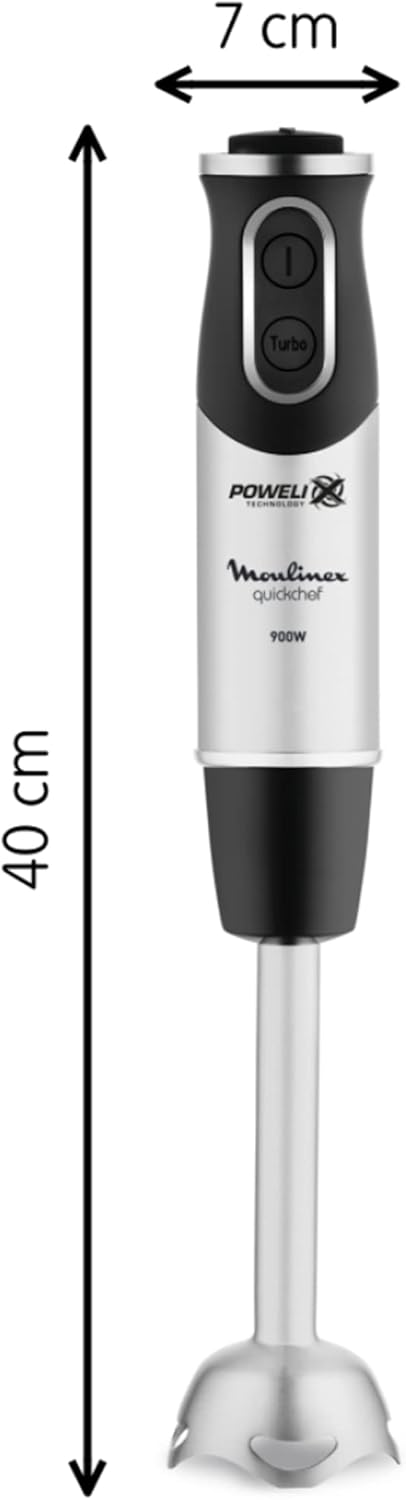 Moulinex DD6558 DD655810 Quickchef 3-in-1 Tauchmixer, Powelix-Technologie, 3 Zubehörteile, Edelstahl