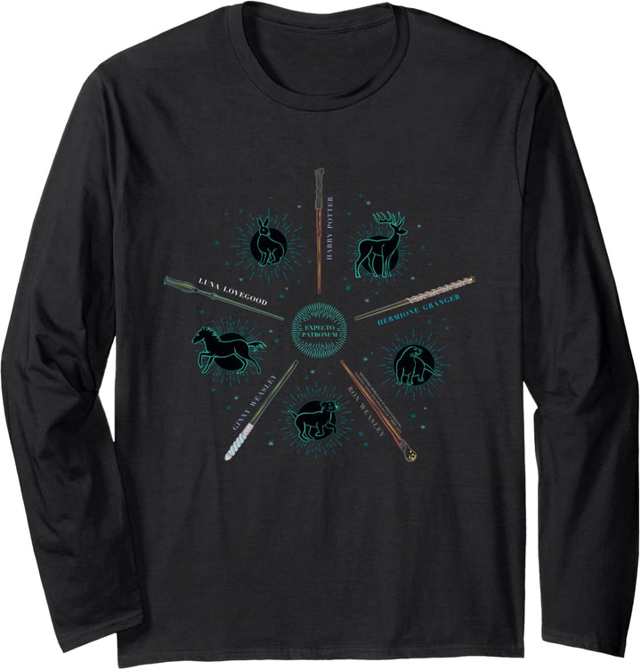 Harry Potter Expecto Patronus and Wands Langarmshirt