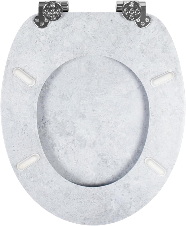 WC Sitz mit Absenkautomatik, hochwertiger MDF-Holzkern-Toilettendeckel, Toilettensitz mit einfacher