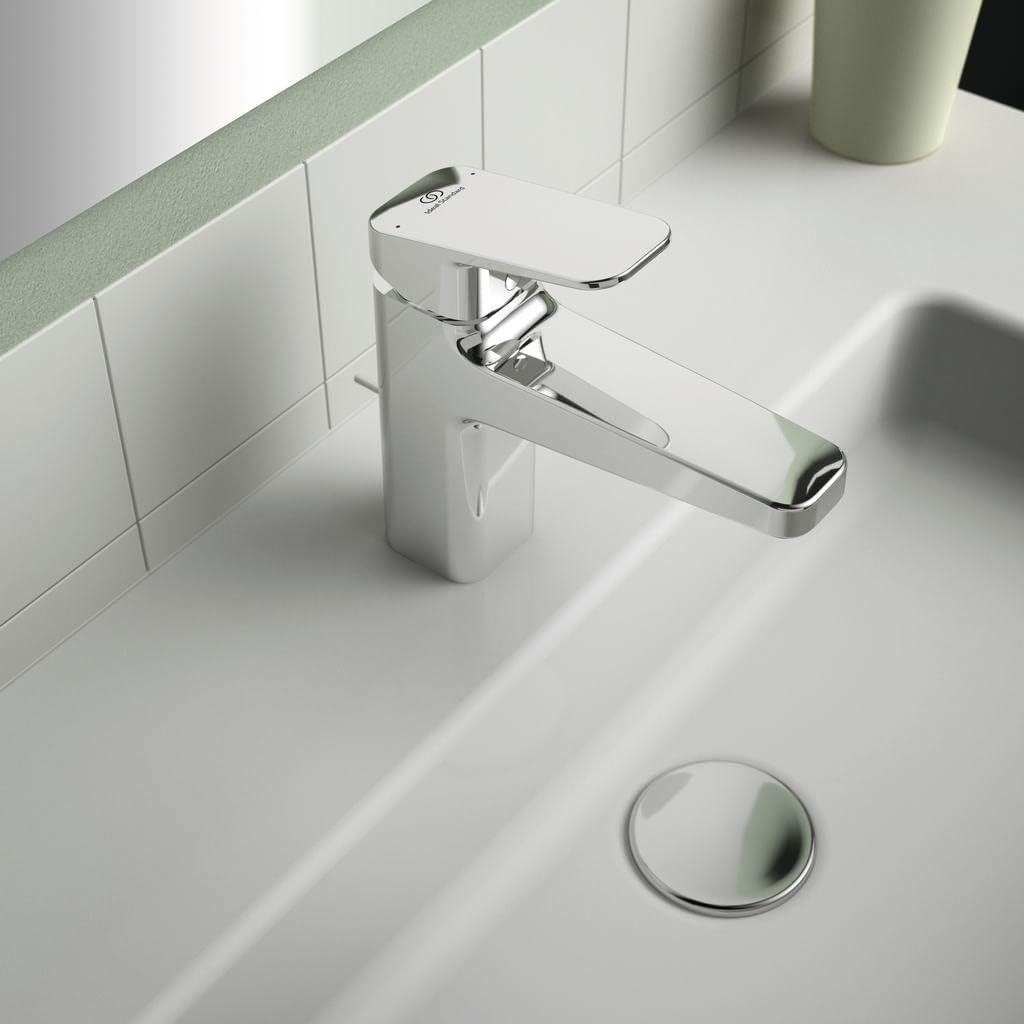 Ideal Standard BD276AA Ceraplan Waschtischarmatur mit Zugknopf-Ablaufgarnitur Auslaufhöhe 88mm EasyF