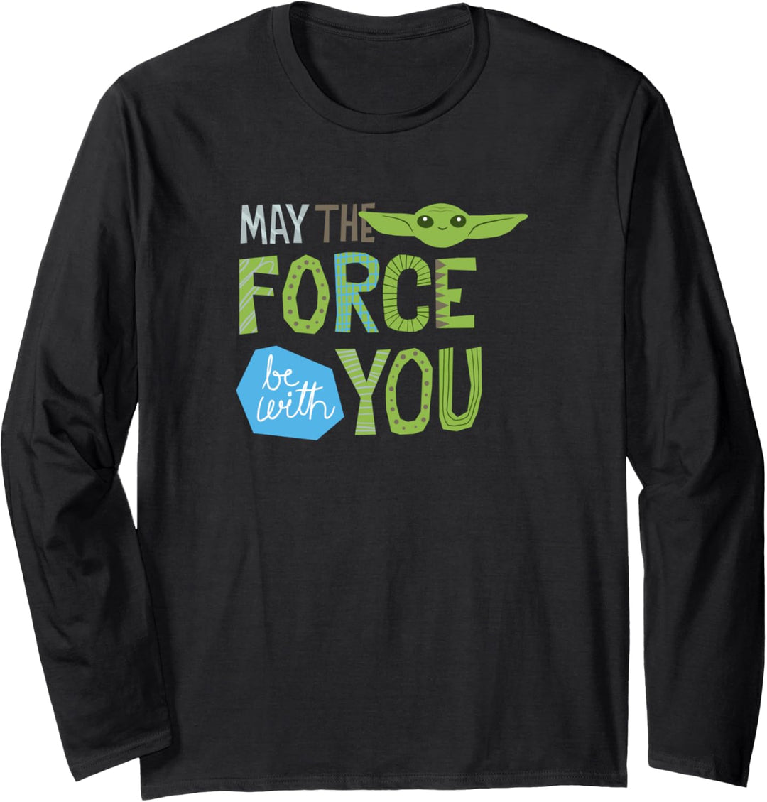 Star Wars: The Mandalorian The Child Force With You Text Langarmshirt
